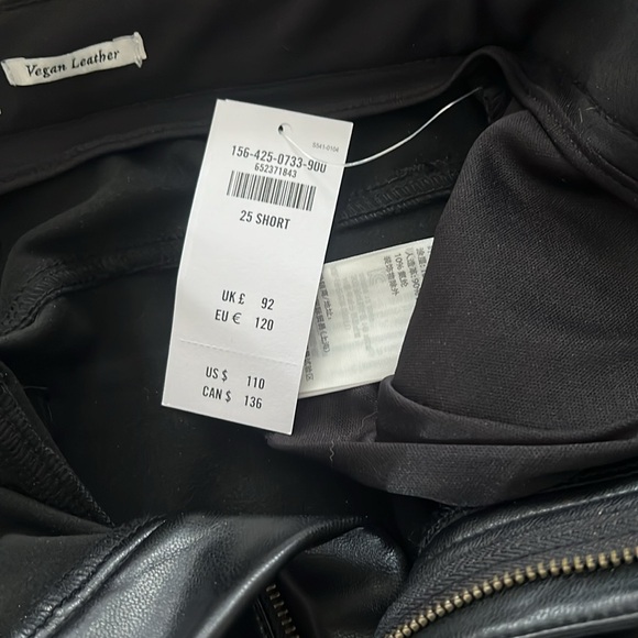 Abercrombie & Fitch Curve Love Black Vegan Leather High-Rise Pants NWT - Picture 3 of 3